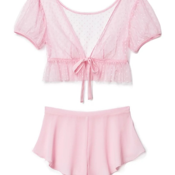 Adore Me Other - Adore Me Light Pink Lindy crop top and shorts Lingerie-M